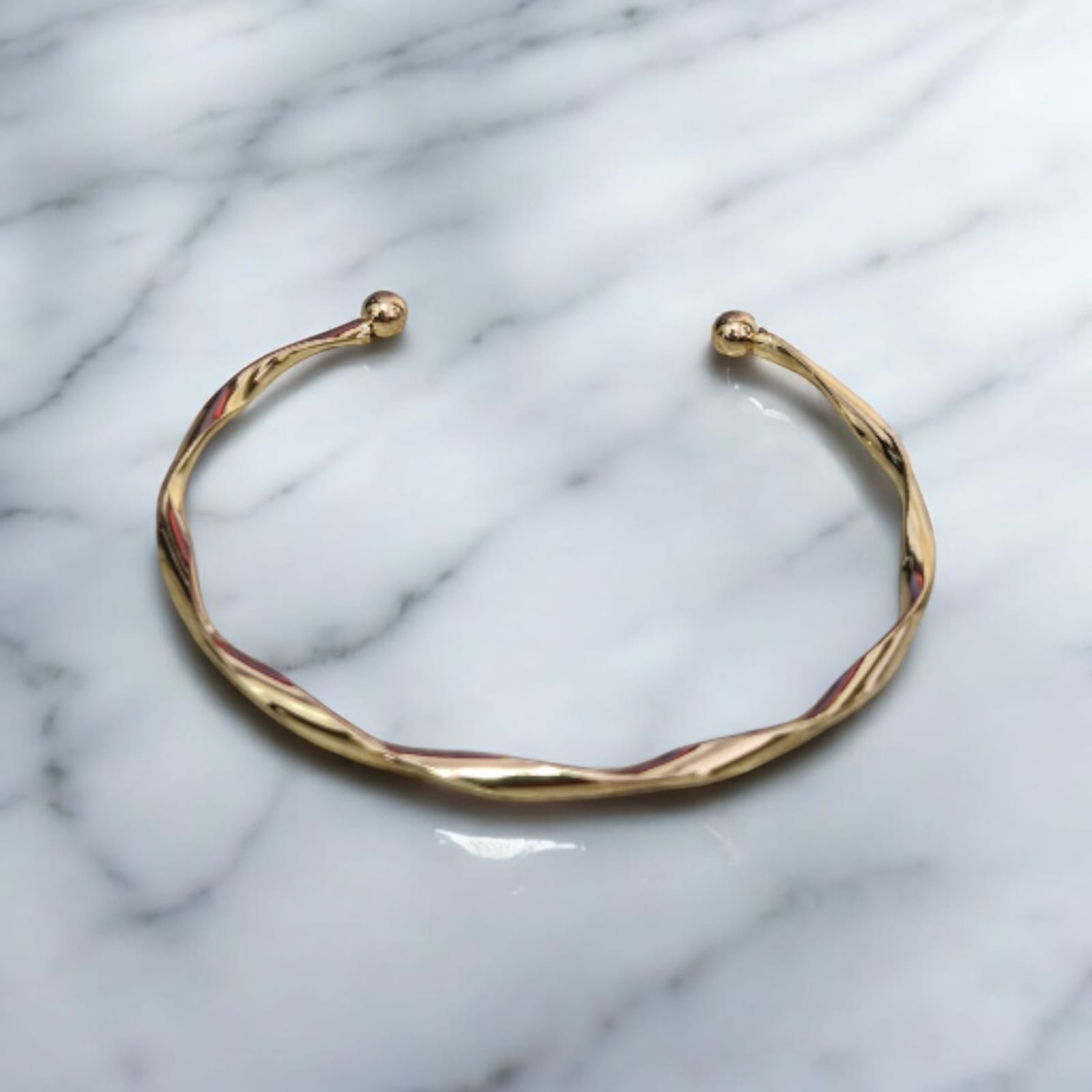 Bracelete Espiral Dourado Violeta Rio — bracelete (cuff aberto), cor dourado, metal dourado polido