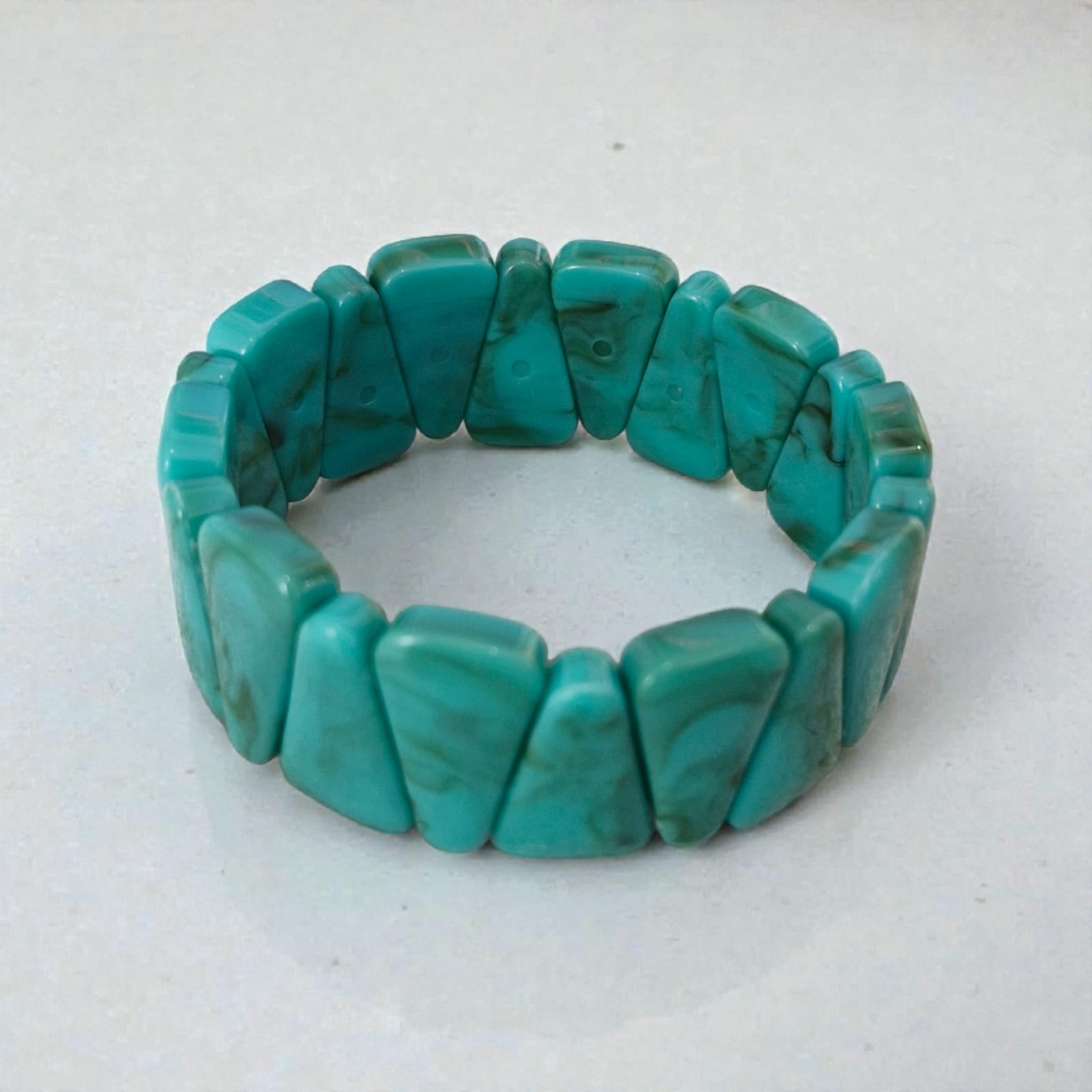 Pulseira Resina Turquesa Violeta Rio — pulseira (elástica), cor turquesa, resina
